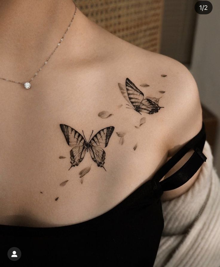 chọn ngay mẫu bươm bướm để tattoo ngực