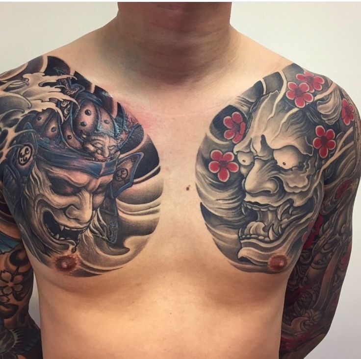 mẫu tattoo kín ngực xua đuổi tà ma