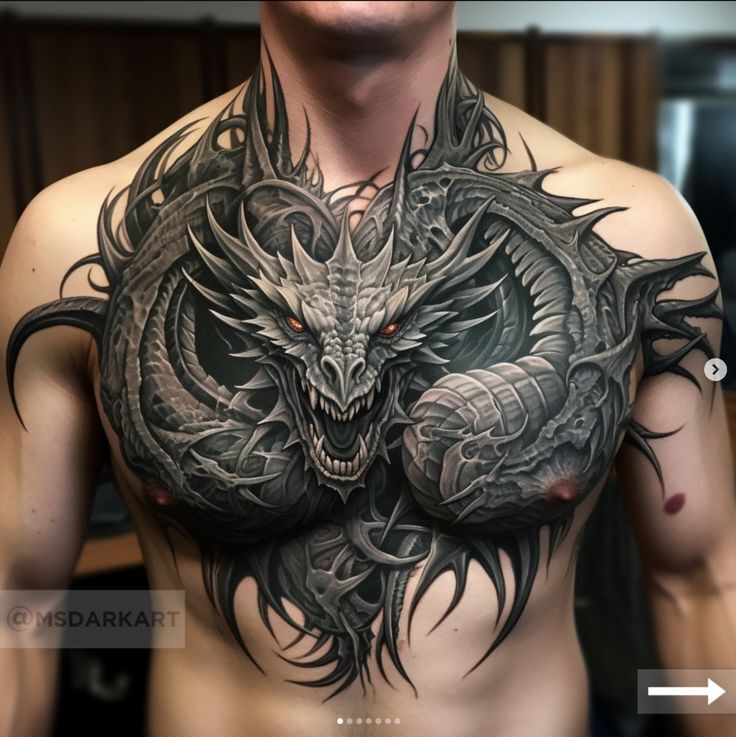 mẫu tattoo rồng đen cực nét