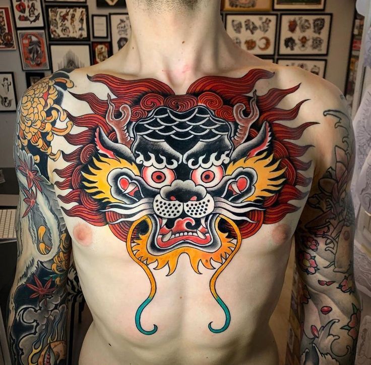 tattoo full ngực và cánh tay cực độc đáo