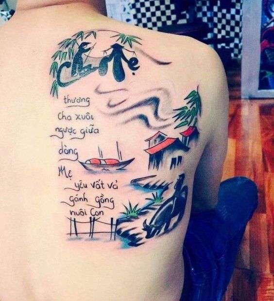 mẫu tattoo ghi nhớ công ơn cha mẹ