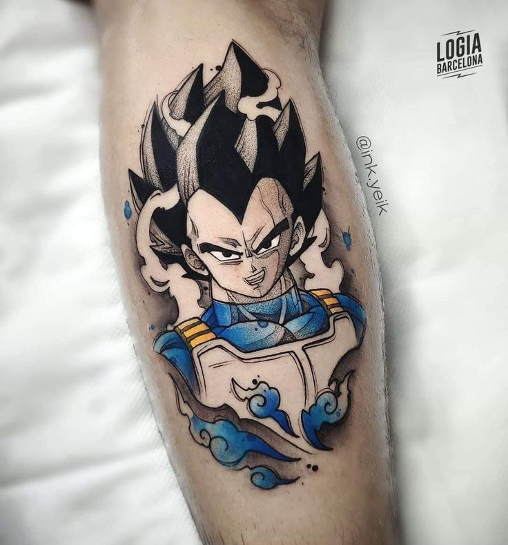 hình xăm dragon ball ở chân cho khách