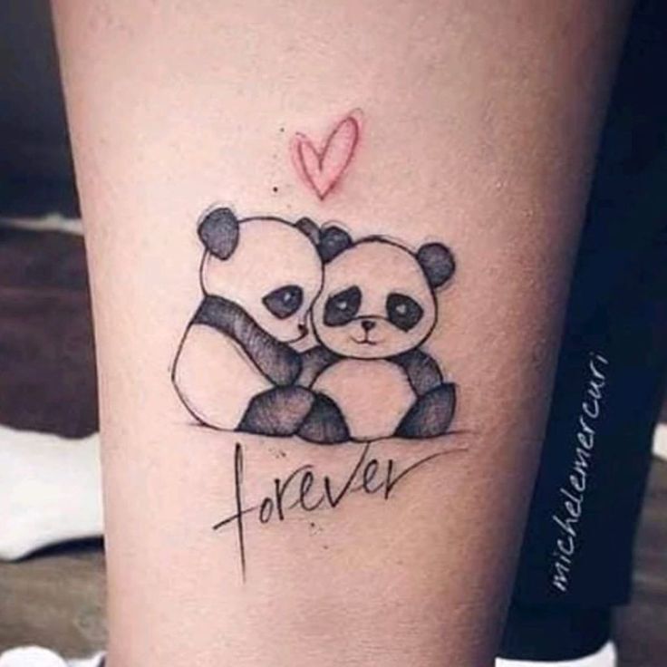 xăm hai bạn trẻ panda mini siêu cute