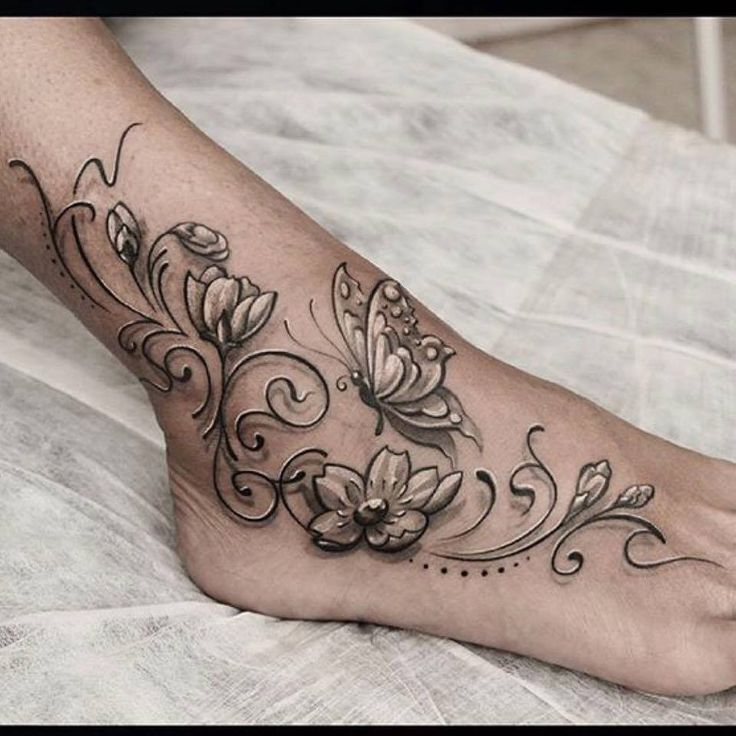 ý tưởng tattoo nghệ thuật trên bàn chân nữ