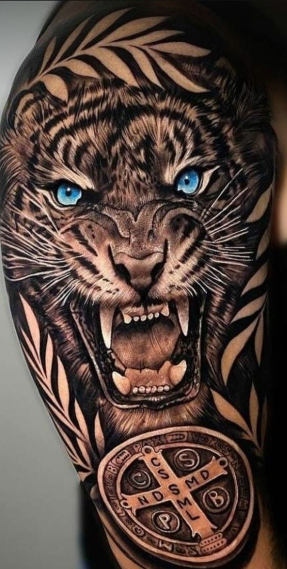 tattoo hình xăm hổ mắt xanh cực chất