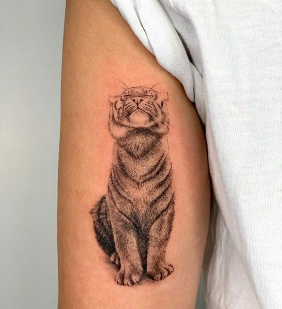 tattoo hình chú cọp siêu ngộ nghĩnh