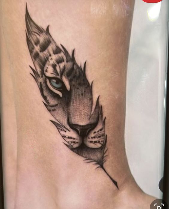 tattoo nghệ thuật hình hổ trắng đen