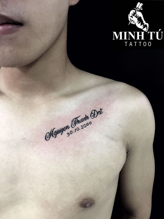 tattoo tên ý nghĩa ở ngực cực đẹp