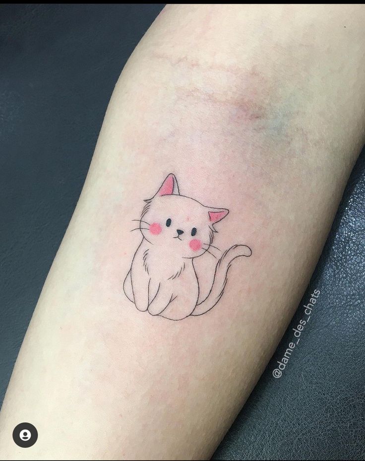 mẫu tattoo con mèo cực dễ thương