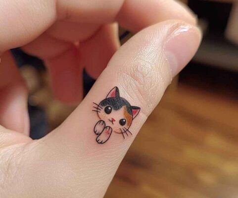 mẫu tattoo mèo mini cực dễ thương