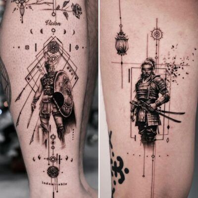 ý tưởng tattoo Samurai mini cực sáng tạo