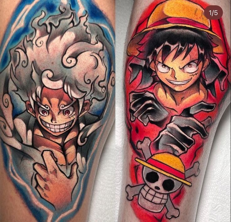 hình xăm luffy màu sắc độc đáo