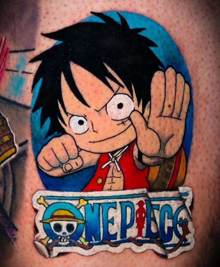 hình xăm luffy màu sắc sống động