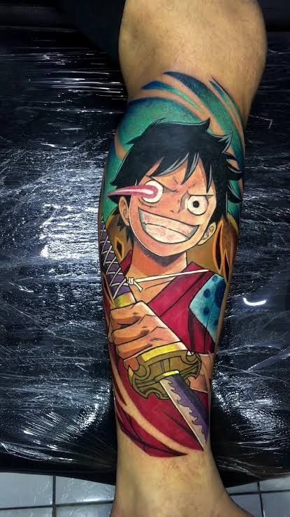 hình xăm luffy vô tư hóm hỉnh