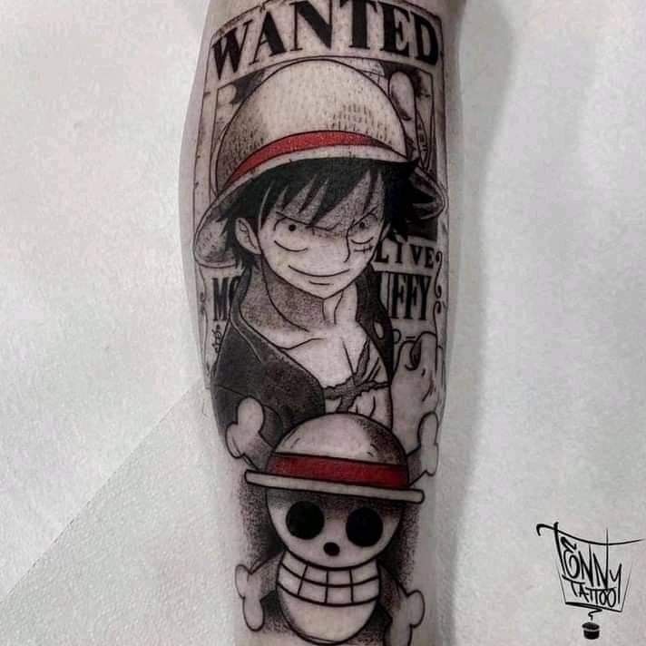 hình xăm nhân vật luffy cực chiến