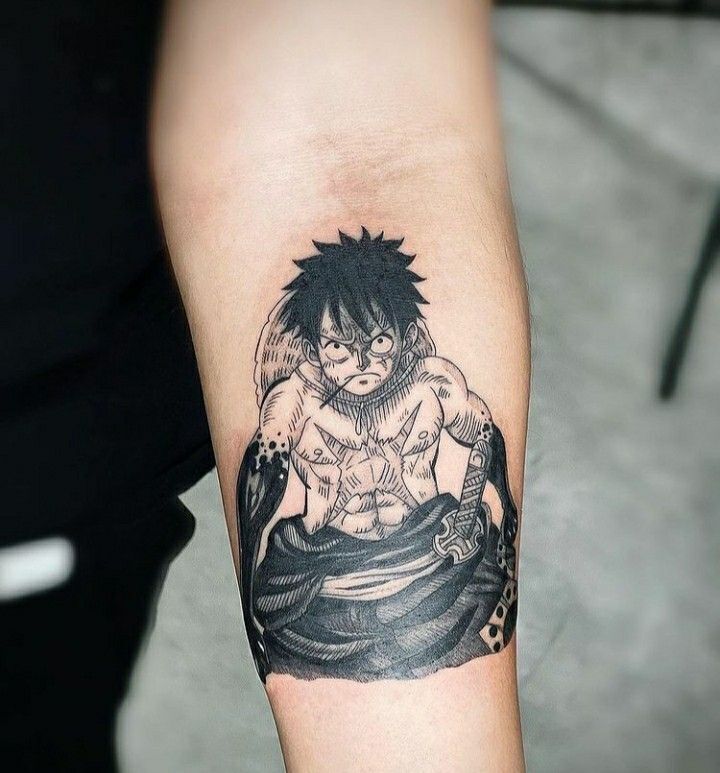 hình xăm nhân vật luffy