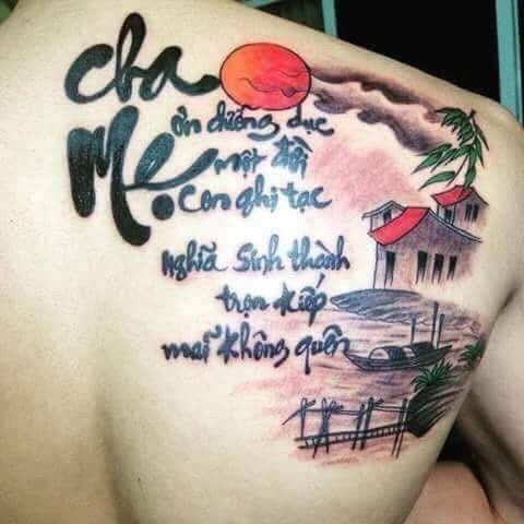 mẫu tattoo mang ý nghĩa mãi ghi nhớ công ơn cha mẹ