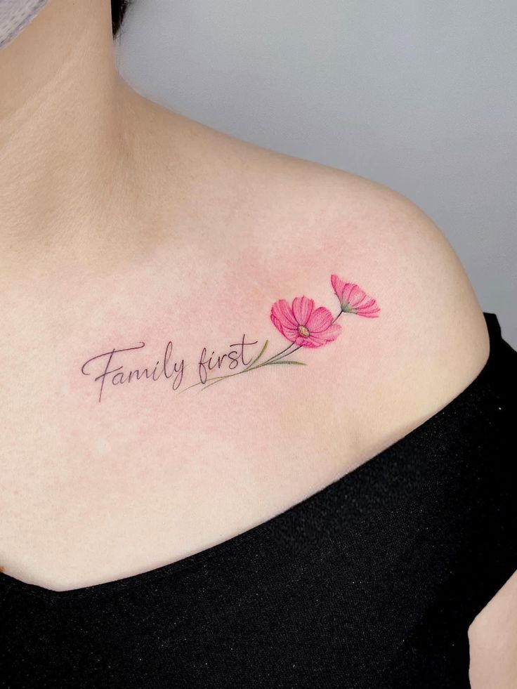 tattoo mẫu chữ family first ý nghĩa