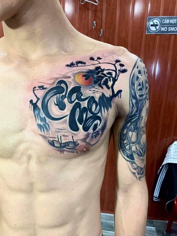 vị trí tattoo hình cha mẹ thể hiện lòng tôn kính