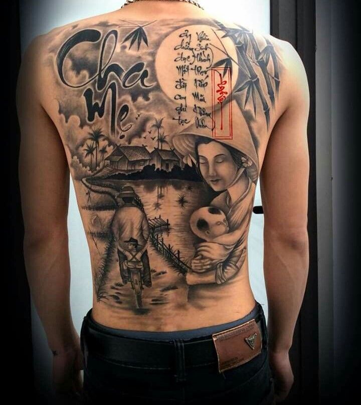 ý tưởng tattoo khắc họa tình thương bao la của ba mẹ